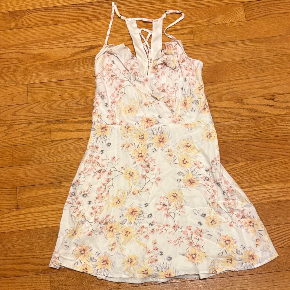 Xhilaration Floral Mini Dress - White, Pink, Yellow